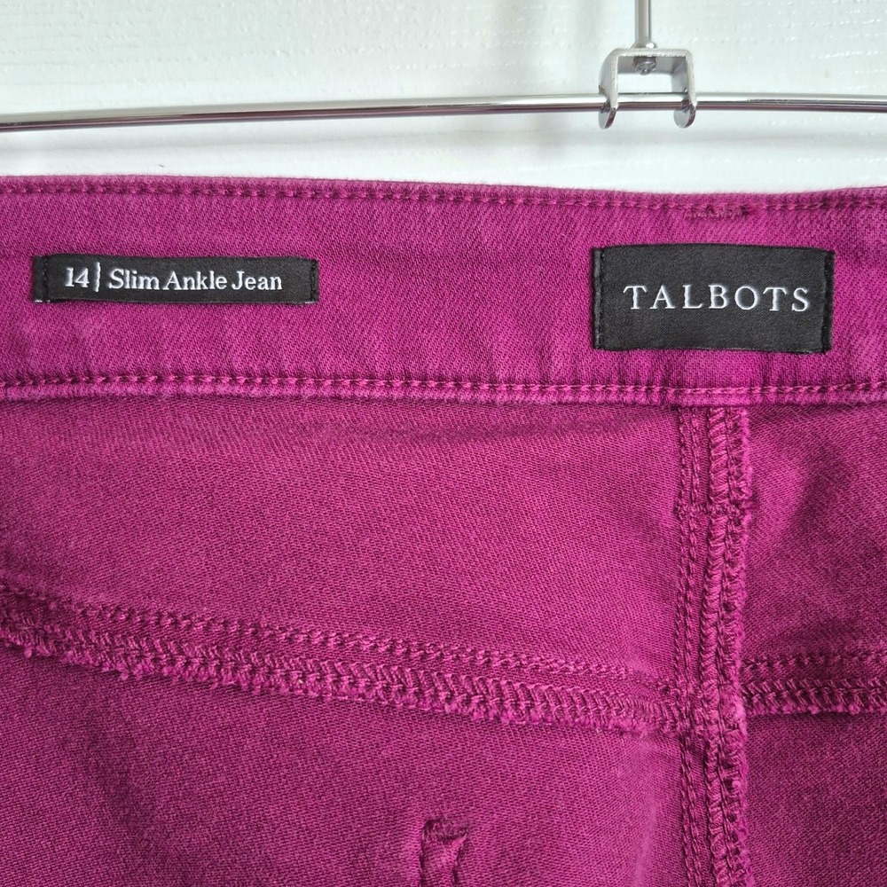 Talbots purple straight leg slim ankle jeans womens 14 - Picture 5 of 9